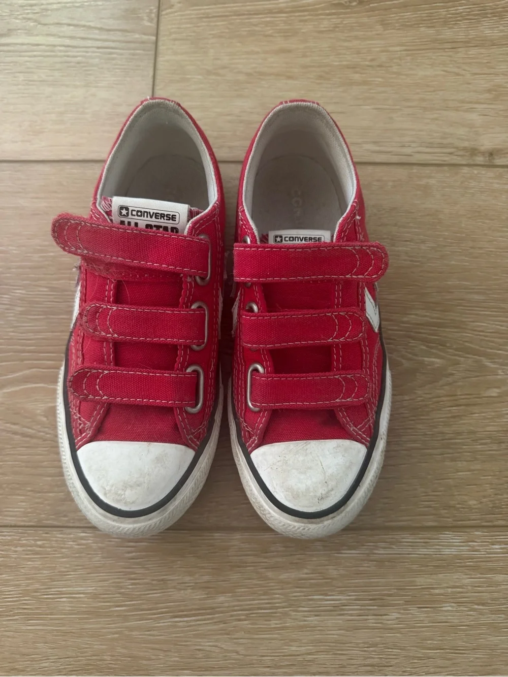 Converse Kids Red Velcro Low-Top Sneakers